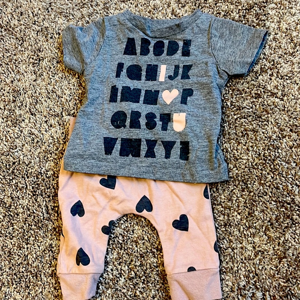 0-3 Months baby girls 2 piece set